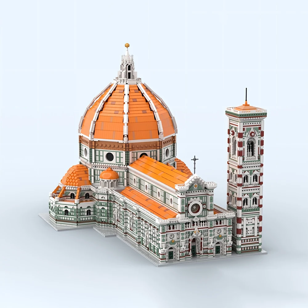 New MOC City Retro Architecture Bell Tower Cathedral Model Building Blocks DIY Modular House Assembly Toy Adult Collectible Gift