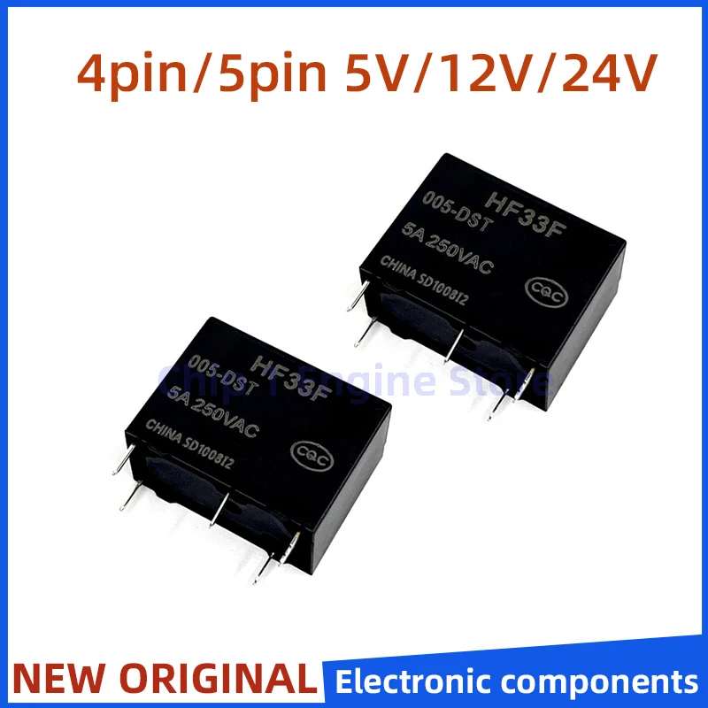 5/10/50PCS Nieuwe & originele power relais JZC/HF33F-005-HS3/ZS3 HF33F-012-HS3/ZS3 HF33F-024-HS3/ZS3 5V 12V 24V 5A 4pin 5pin