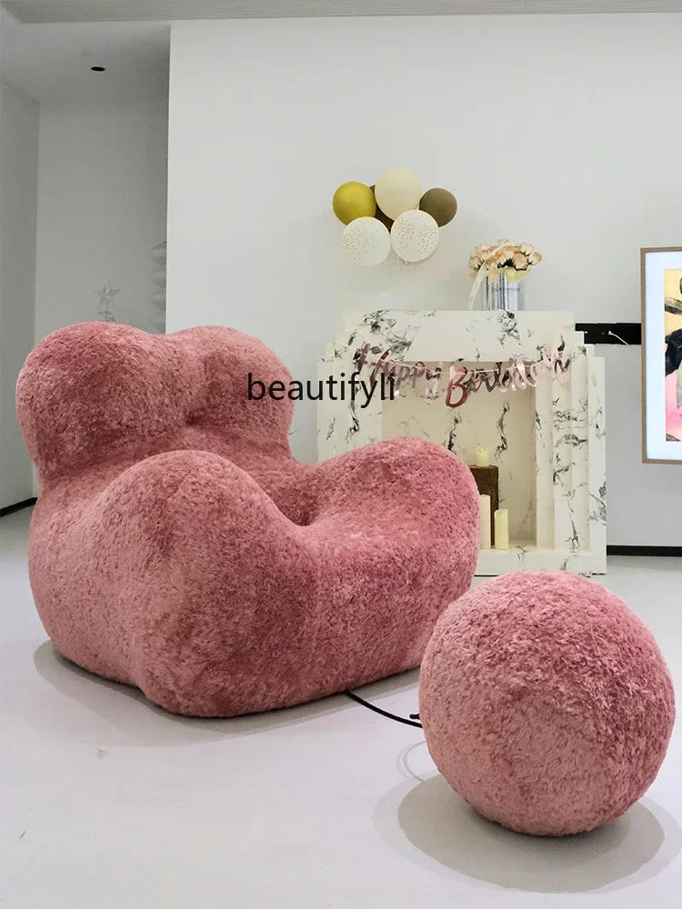 

Sofa chair fabric living room embraces designer hug single chair bedroom personalized leisure sofa
