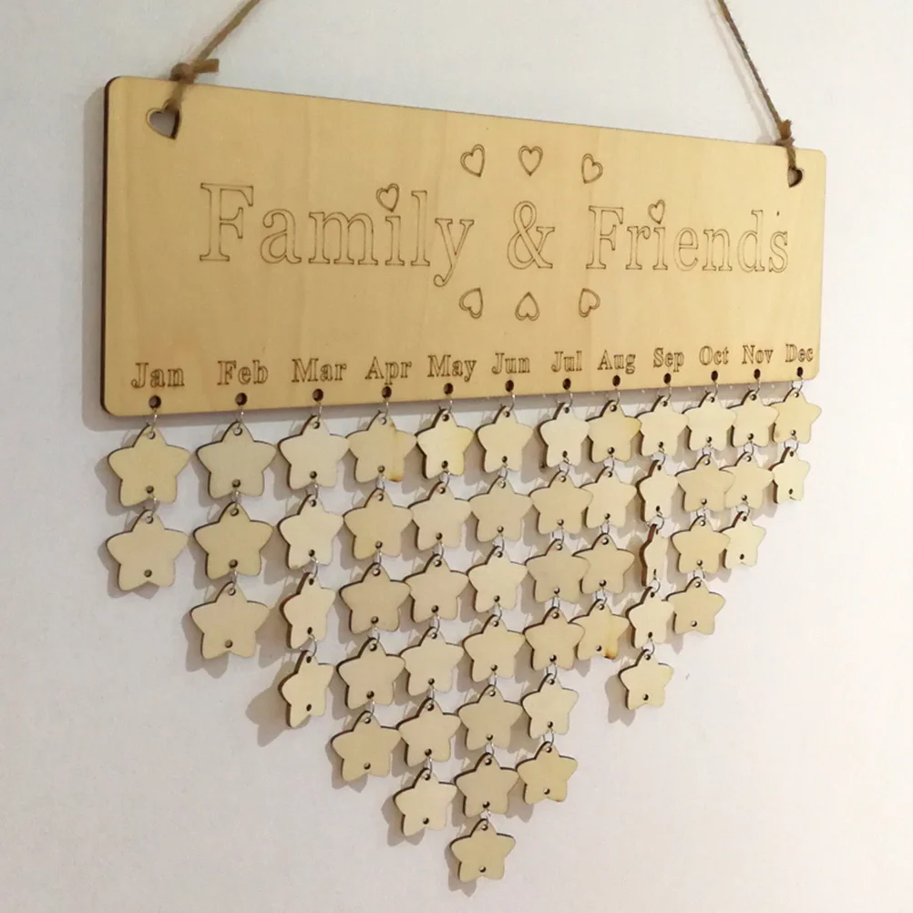 50 قطعة خشبية معلقة التقويم مجلس عيد ميلاد تذكير للديكور المنزل Diy بها بنفسك أصدقاء الأسرة تالي اللوحة الحرفية المطبوعة الخشب