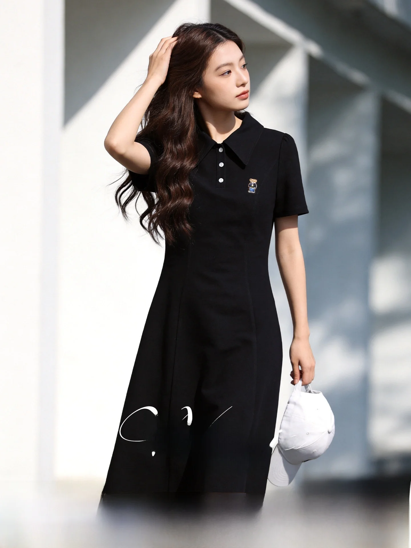 

plus Size A-Line Dress Turn-down Collar Slimming Fashionable Summer New Arrival Polyester Fiber Casual Wear Short Sleeve