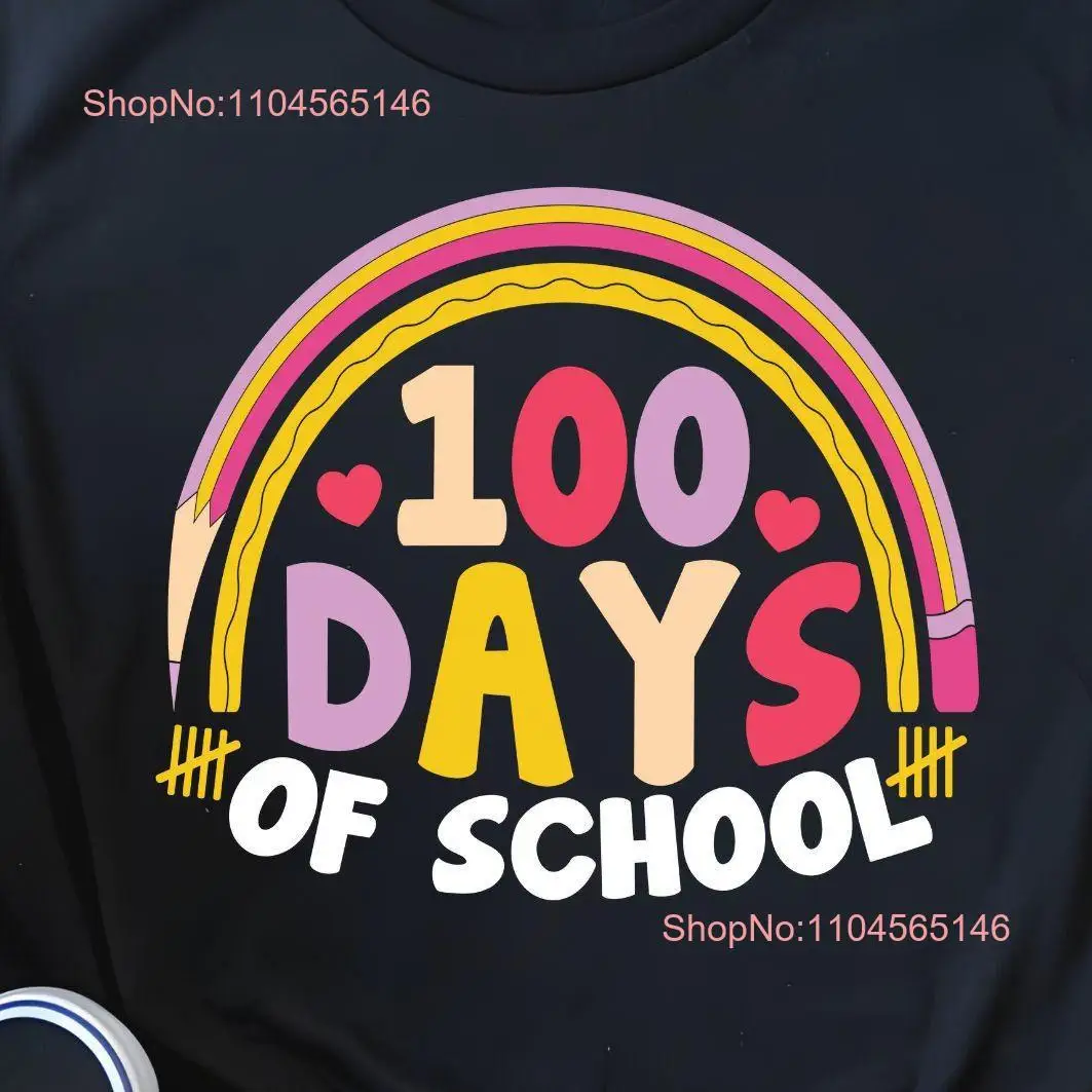 

Футболка «100 дней школы» Happy Celebration, забавная футболка учителя с длинными или короткими рукавами