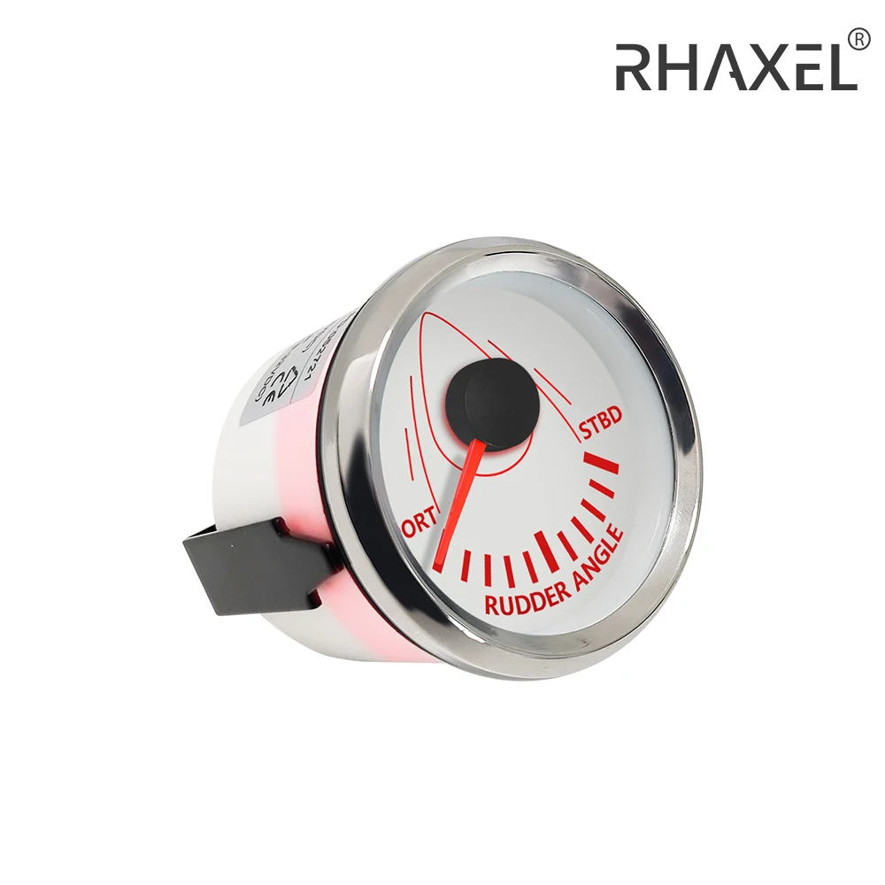 

RHAXEL Rudder Angle Indicator Gauge 0-190ohm with Mating Sensor 52mm 85mm 9-32V for Marine Boat with Red Backlight