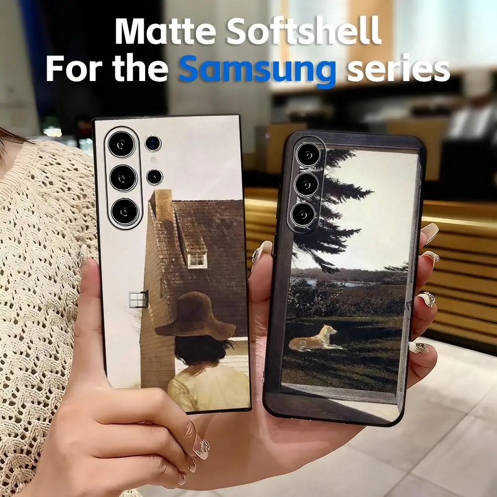 Andrew Newell Wyeth Phone Case Soft Black For Samsung S26 S25 S24 S23 S22 S21 S20 Plus Ultra Note20