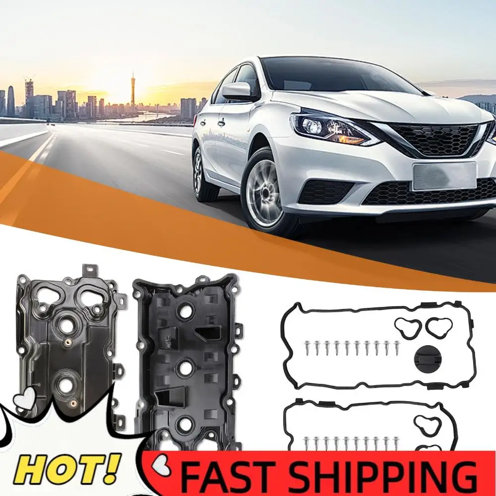 

2pcs Valve Covers Set W/Gasket Screw Oil Cap Cam Rocker Cover Wear Resist Rubber Cover Gasket Kit OE 13264-9N00A 13264-9N00B