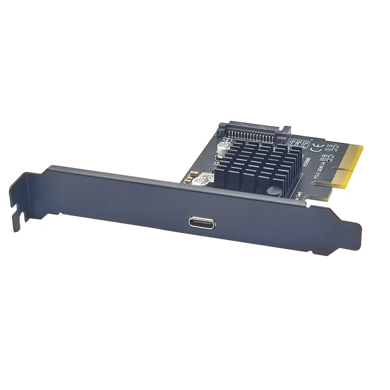 USB 3.2 GEN2*2 Карта PCIE 20 Гбит/с Адаптер расширения PCI Express 3.0 X4 к TYPE C PCI-E USB C Riser SATA Power 1 порт TYPE-C для ПК