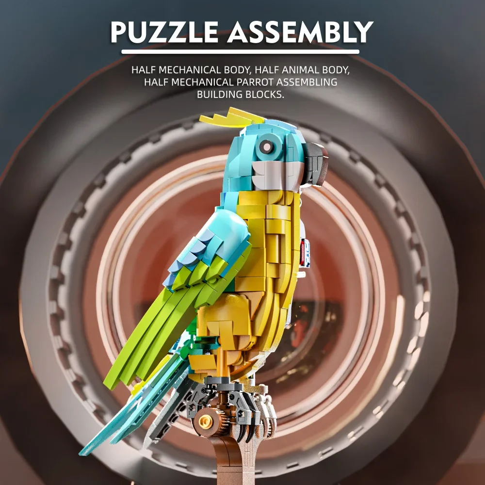 Parrot Building Blocks Kit Bird Animal Model Toys Creative Gifts for Kids and Adults for Home Decor and Office Art