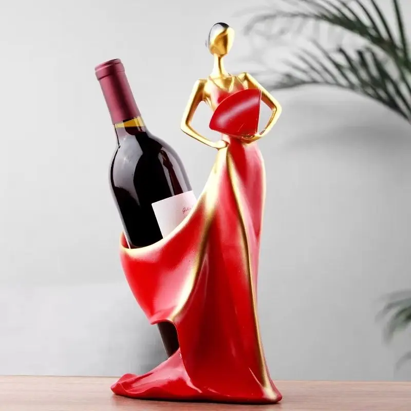 High End Creative Beauty Figurine Wine Bottle Rack Holder for Desk Living Room Decoration Ornaments Home Decor