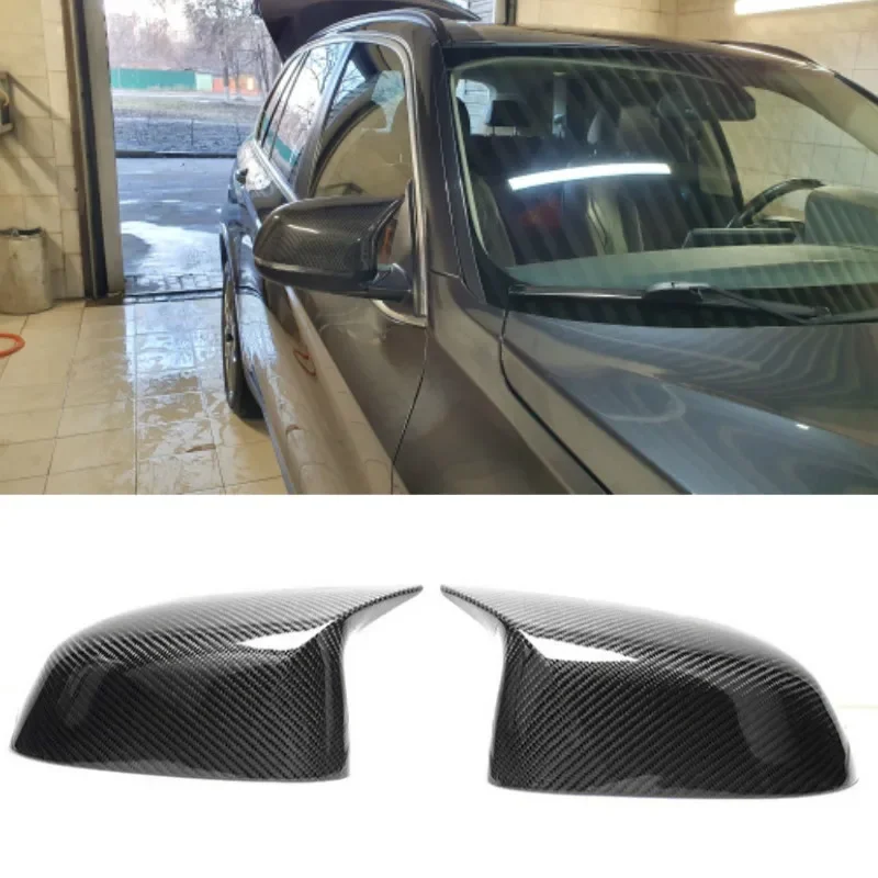 2 Pcs Glossy Balck Cover Auto Rearview Mirror Cap Covers Blind Spot Mirror Fit for BMW 2014-2018 F15 X5 & F16 X6 F26 X4 F25 X3