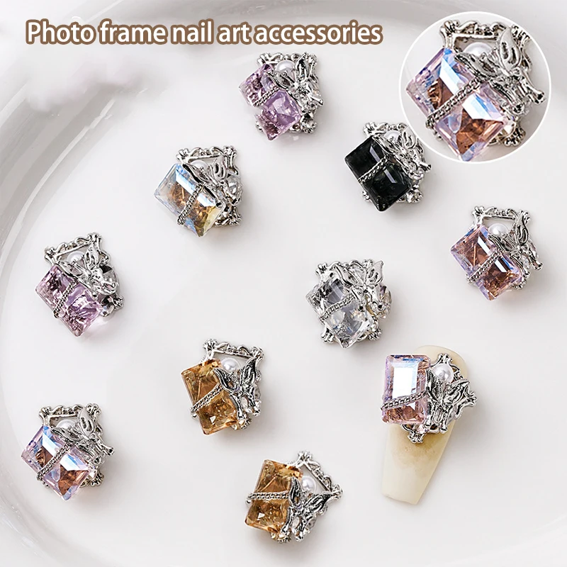 Abalorio para decoración de uñas, 1 piezas, mariposa de azúcar, Roca, pila de diamantes, decoración 3d, Día de San Valentín, Metal, moda Kawaii