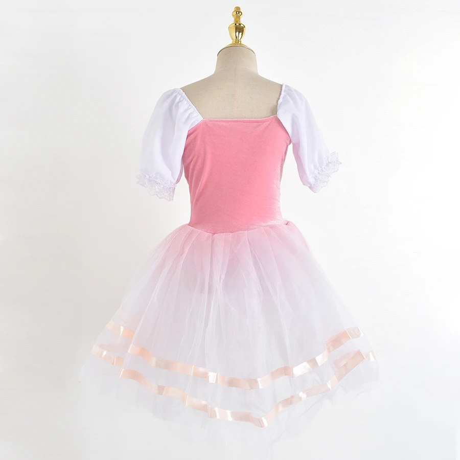 جديد رومانسي توتو جيزيل أزياء الباليه الفتيات الطفل Velet فستان طويل تول تزلج راقصة الباليه فستان نفخة الأكمام فستان جوقة