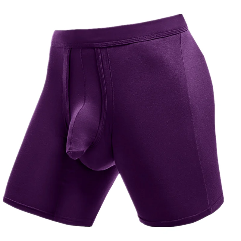 Sous-vêtements Sexy pour hommes, boxer, short, culotte, solide, respirant, séparation, poche à balles, longues jambes