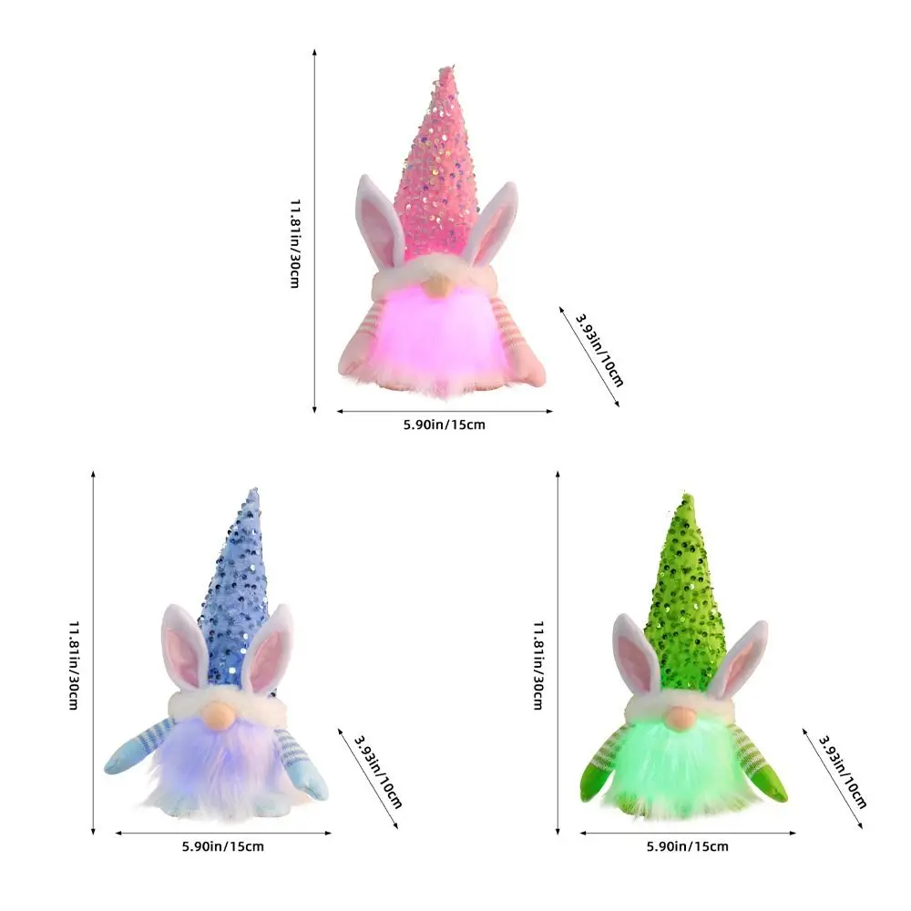 봉제 부활절 빛나는 토끼 인형 귀여운 수제 장식 조각 토끼 인형 빛나는 축제 행복한 부활절 장식 파티 호의
