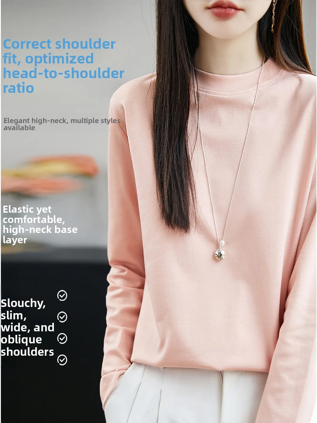 

Ele Silk Pure Cotton Knitted Long Sve round Ne Women's Sweatirt Spring Autumn Winter New Sle Base Layer irt