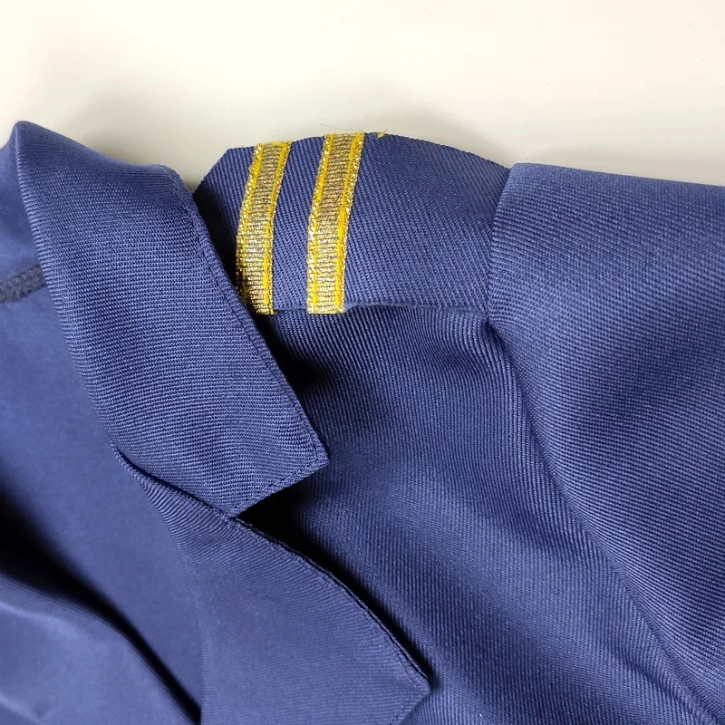 Children Halloween Costume Aircraft Captain's Uniform Cosplay Hat Set Pilot Party Performance Clothes Boy Girl  Birthday Gift view 3