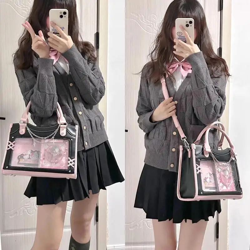 JIAERDI Lolita Ita Bags Women Fashion Aesthetic Harajuku Crossbody Shoulder Bag Lady Subculture DIY Display Tote Bag Bolso Mujer