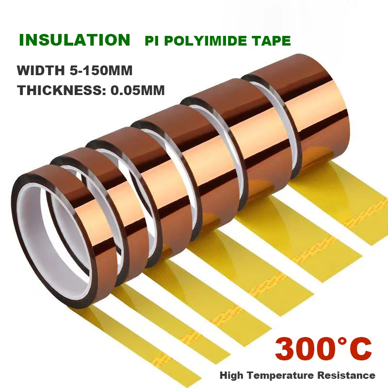 1Roll Thickness 0.05mm PI High-Temperature Insulation Tape for Repairing Electronic Components of Mobile Phones Width 5-150mm