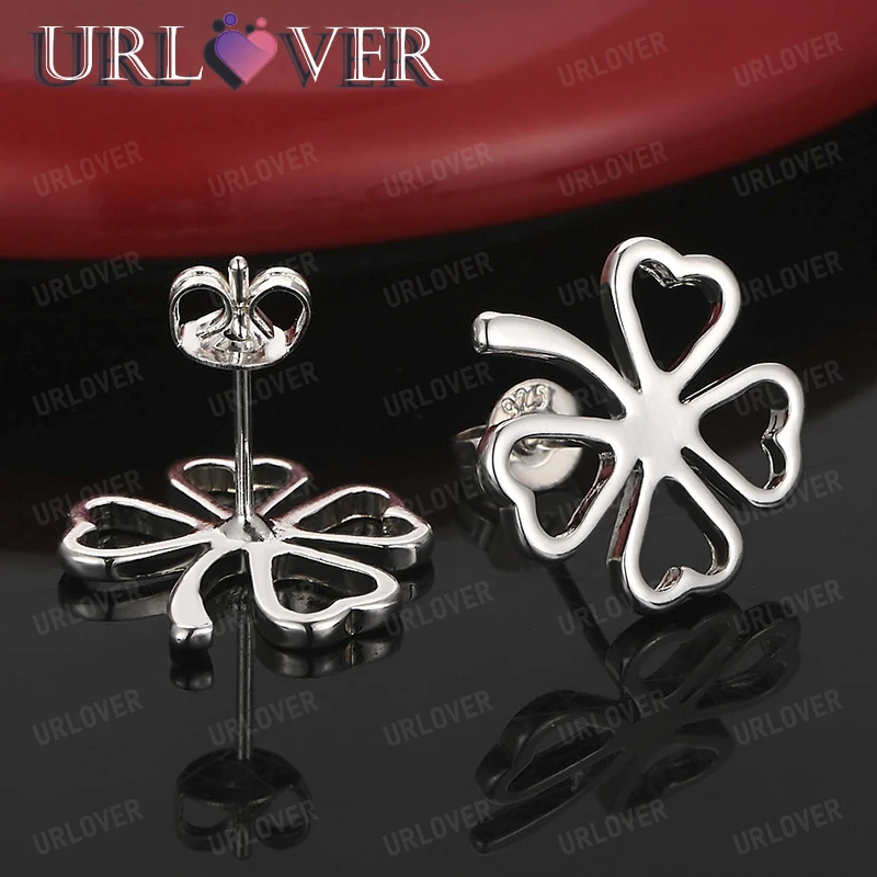

Fashion 925 Sterling Silver Stud Earring Men Woman Party Charm Wedding Valentine's Day Gift Quality Silver Jewelry Accessories