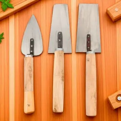 

1Set Plasterer Trowel Tool Kit Stainless Steel Wooden Handle Professional Cement Leveling Gauging Bricklaying Spatula