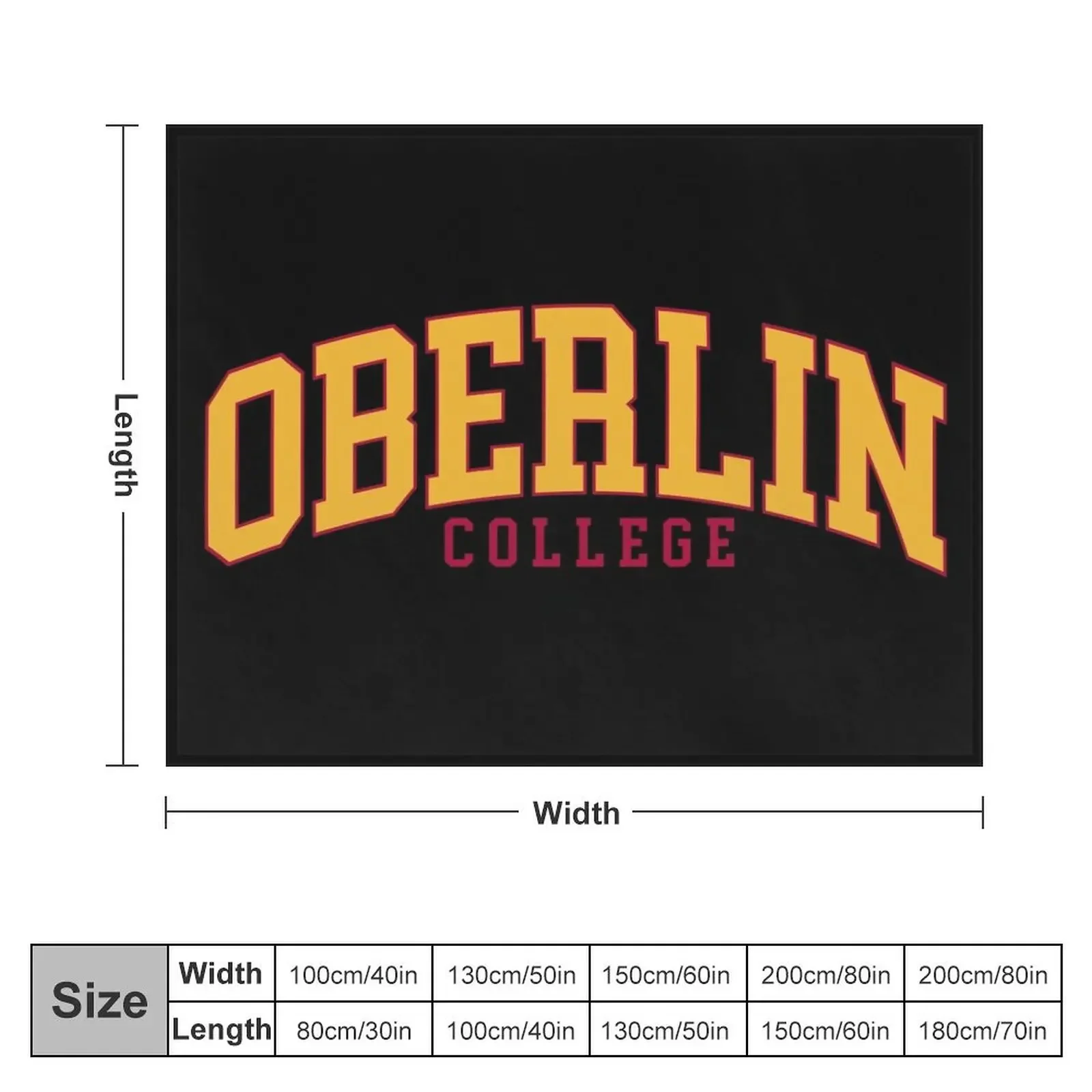 oberlin - college font curved Throw Blanket Decorative Sofas Warm Blankets