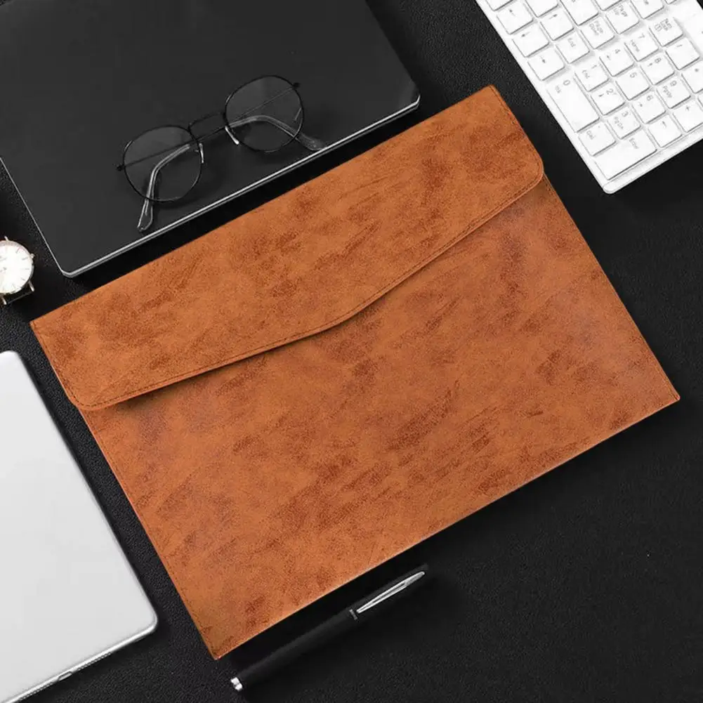 Stationery Storage Solid Color A4 Snap Button File Bag Office Accessories