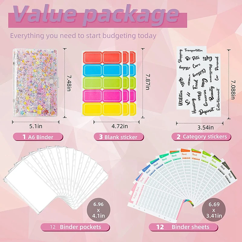 Budget Binder Money Organizer for Cash Envelopes for Budgeting Budget Planner with Cash Envelopes-DTA9 view 5