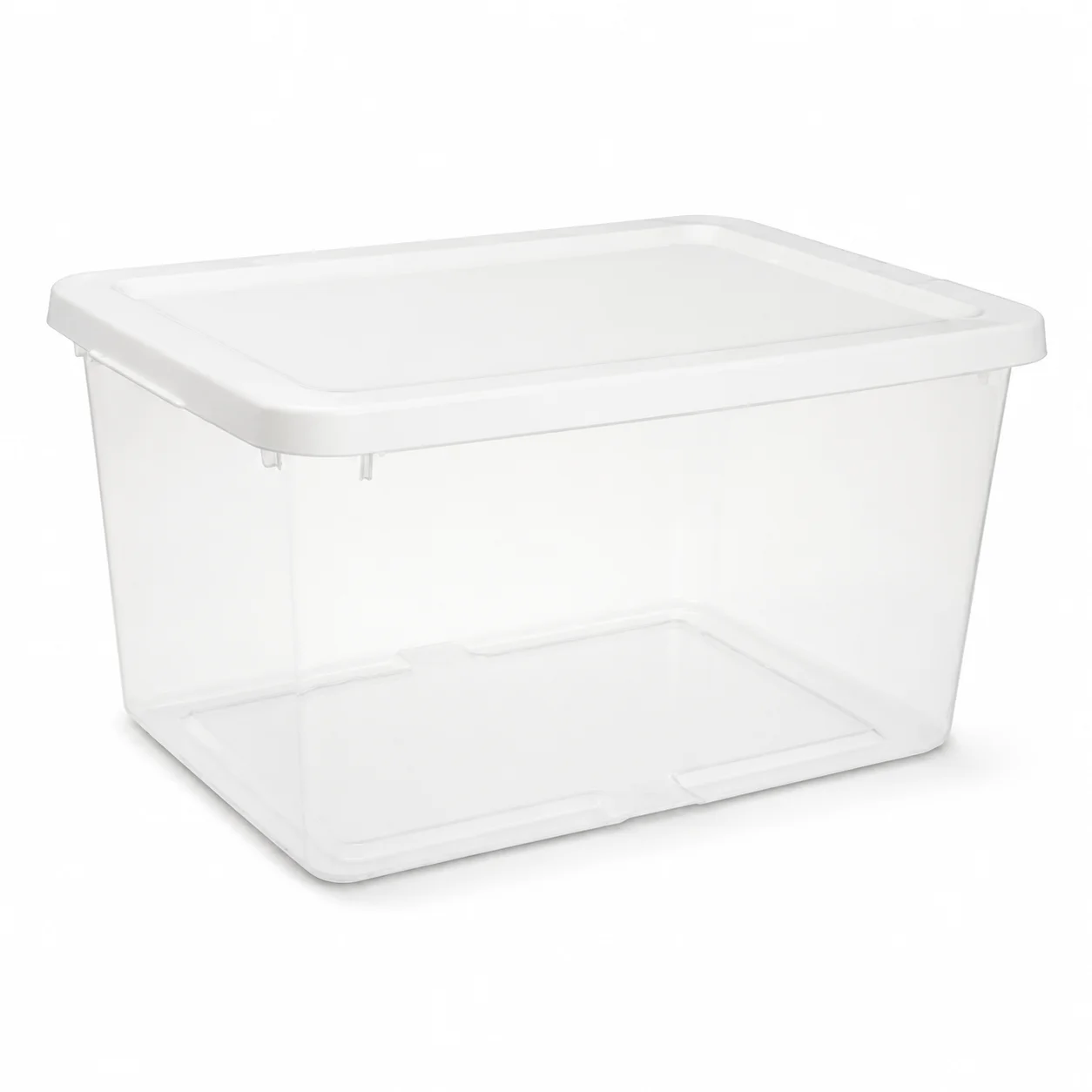 20 Quart Clear Plastic Small Storage Bin with White Snap‑On Lid Stackable Storage Container Organizer for Closet Bedroom Garage Household Sundries Storage