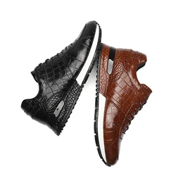 LAILE|Men Casual Shoes Cowhide Genuine Leather Crocodile Pattern Business Leather Shoes Luxury Brand FD41406172