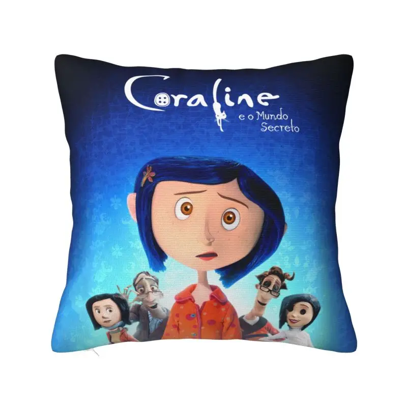 

Custom Halloween Coraline Throw Pillow Covers Decoracion 3D Printed Sofa Cushion Cover Polyester Soft Pillowcase Dakimakura