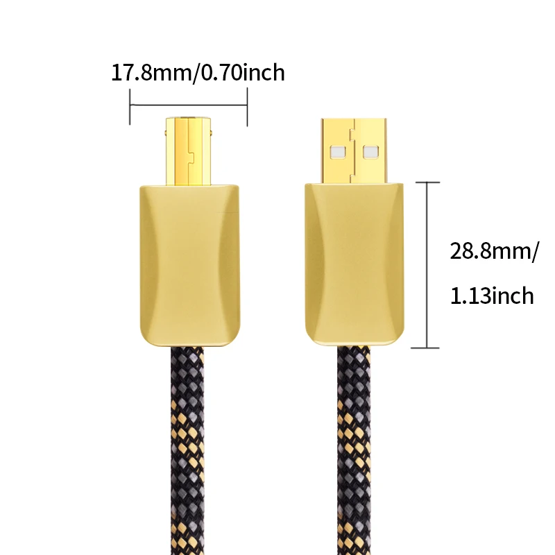 YYAUDIO  HiFi OFC USB 2.0 A-B Audio Cable, Digital Cord for PC, DAC, Sound Card  Speakers