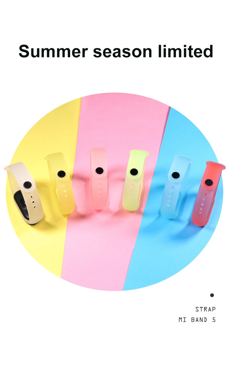 Transparent Strap For Mi Band 3 4 5 6 Strap Replacement Bracelet For Xiaomi Band 3 4 5 6 Wristband Colorful Waterproof Watchband