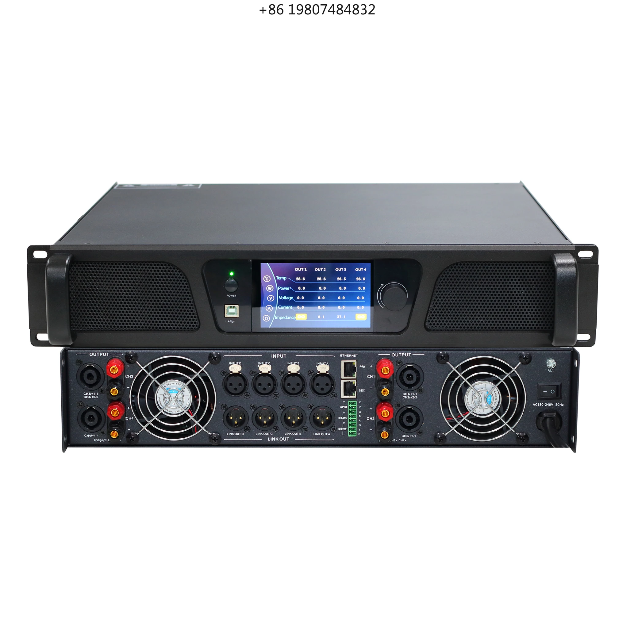 

Aliexpress Lucky Tone 4 Channel 800W DSP PA System Power Amplifier with Dante Network Audio Optional