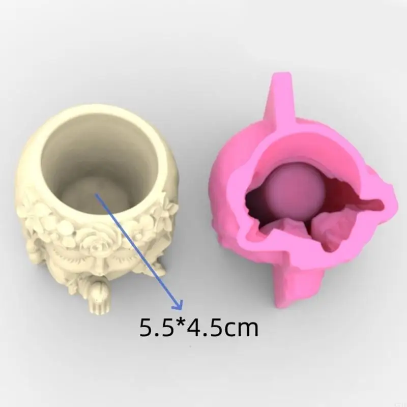 C71e krans meisjes penhouder pot siliconen vorm beton schimmel tafel ornament mal