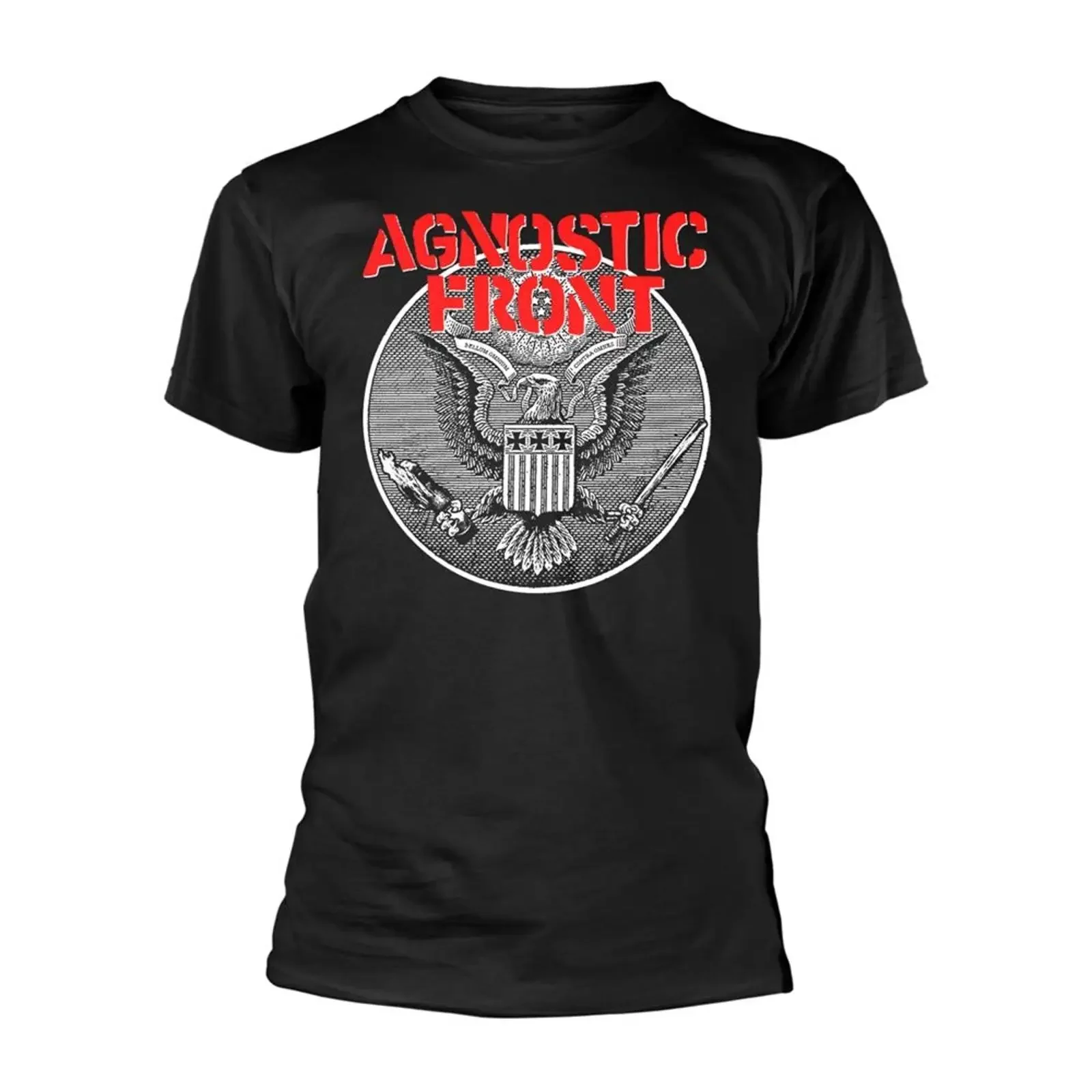 Agnostic Front Against All Eagle Official Men's T Shirt vintage Washed Versatile Top For Everyday Wear Soft Casual Slightly