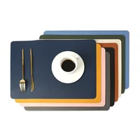 INS Nordic Solid Double Sides Leather Dining Mat Heat Insulation Placemat Home Waterproof Oil Proof Hotel Rectangle Pad - Image 2