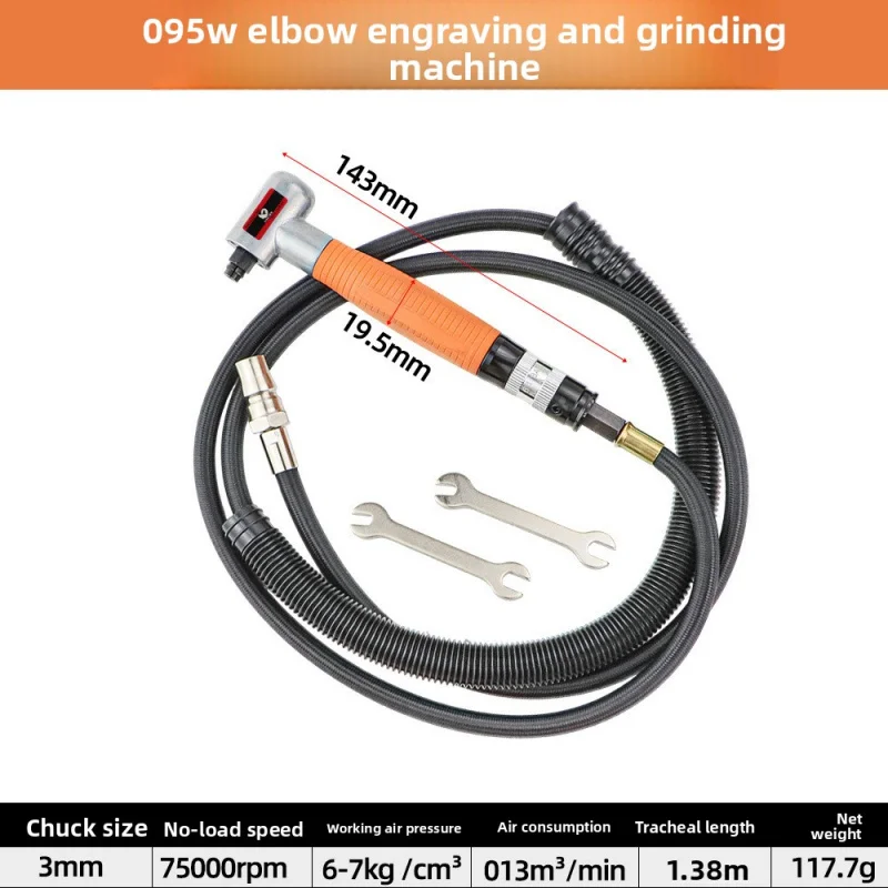 3mm 90 Degree Air Grinder Pneumatic Tool Micro Grinder Grinding Polishing Tool Set Metal Cutting Abrasive Tools Mayitr