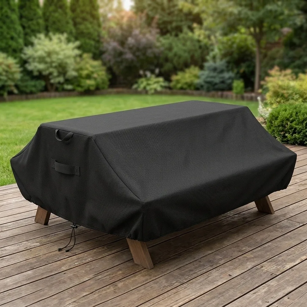 Windproof Patio Cover Outdoor Table Cover For Picnics For Camping 190*157*75CM Waterproof Cover Built-in Handle