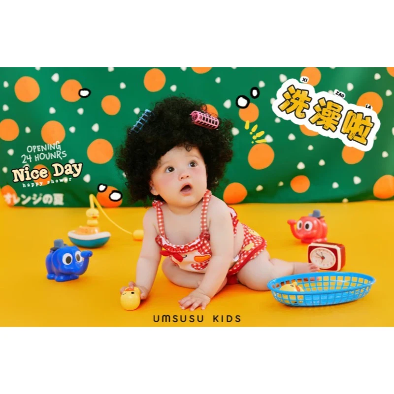 Weekly photography props clothing summer bathing theme hundred day photo baby full moon photo clothing shooting 신생아촬영