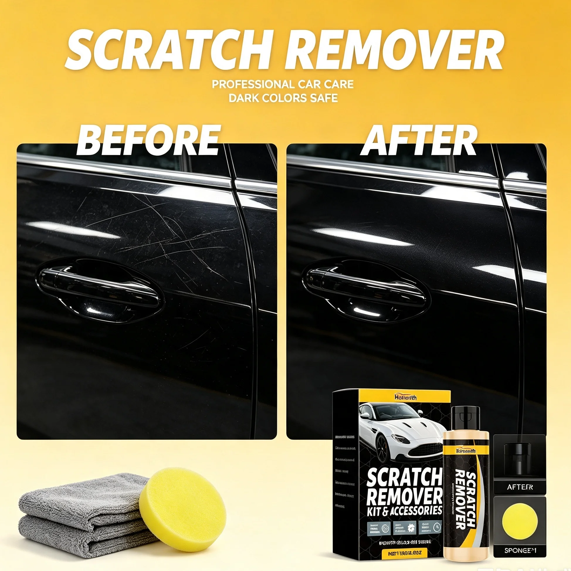 Car Scratch Remover Polishing Wax Kit Fix Minor Scratches Swirl Marks Nano Coating Restorer Auto Body Paint Care Repair Tool