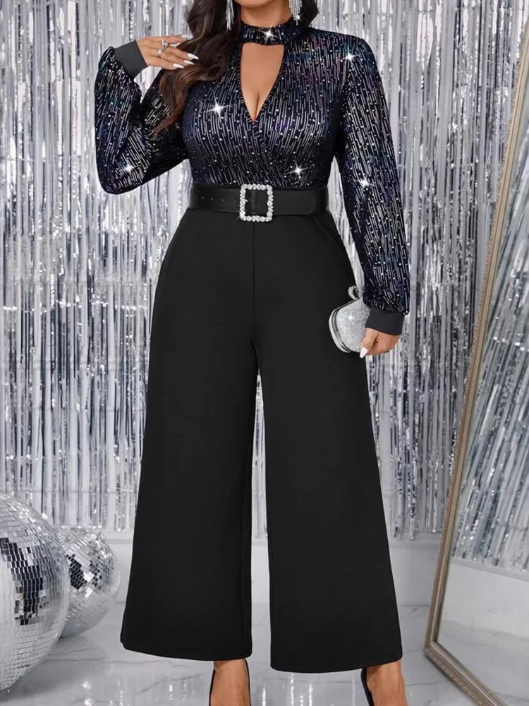 

Женская одежда больших размеров, комбинезон, летняя одежда, черный городской боди для отдыха, новинка 2026, комбинезон с широкими штанинами, оптовая продажа, дропшиппинг