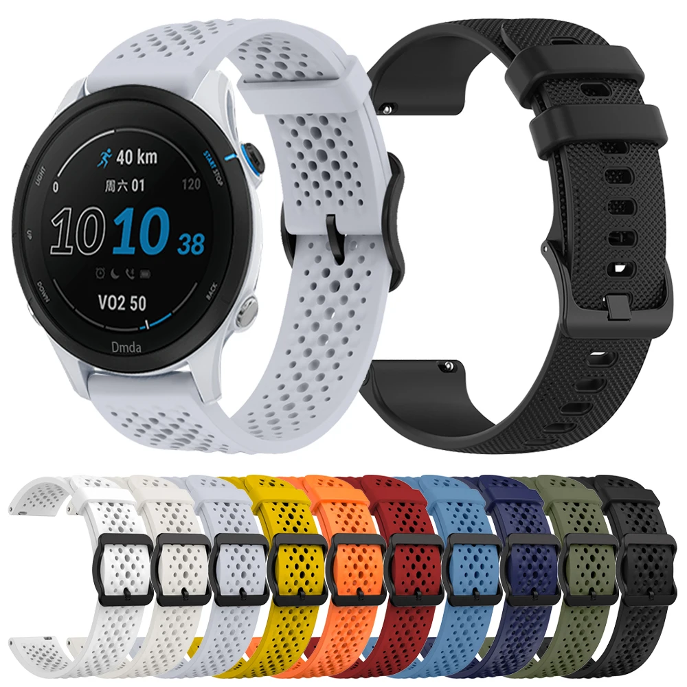 22mm Silicone Strap For Garmin Forerunner 265 255 Music Band Vivoactive 4/ Venu 2/ Venu 3/Active Bracelet Soft Rubber Accessorie