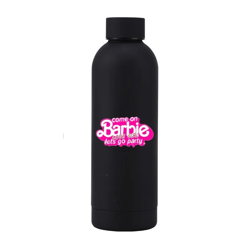 500Ml Barbie 304 Stainless Steel Water Cup Anime Cartoon Princess Sports Car Bottle Portable Thermos Cup Cold Water Bottles