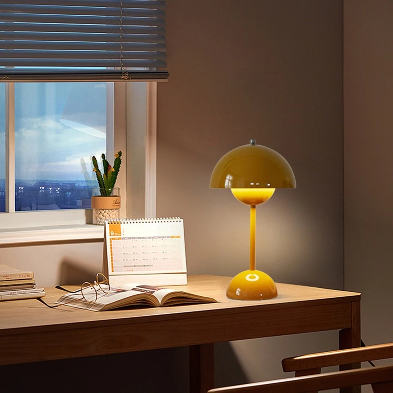 เห็ดดอกไม้ Bud LED โคมไฟตั้งโต๊ะโต๊ะ Night สําหรับห้องนอน Touch Night Light ตกแต่งโมเดิร์นเรียบง่าย