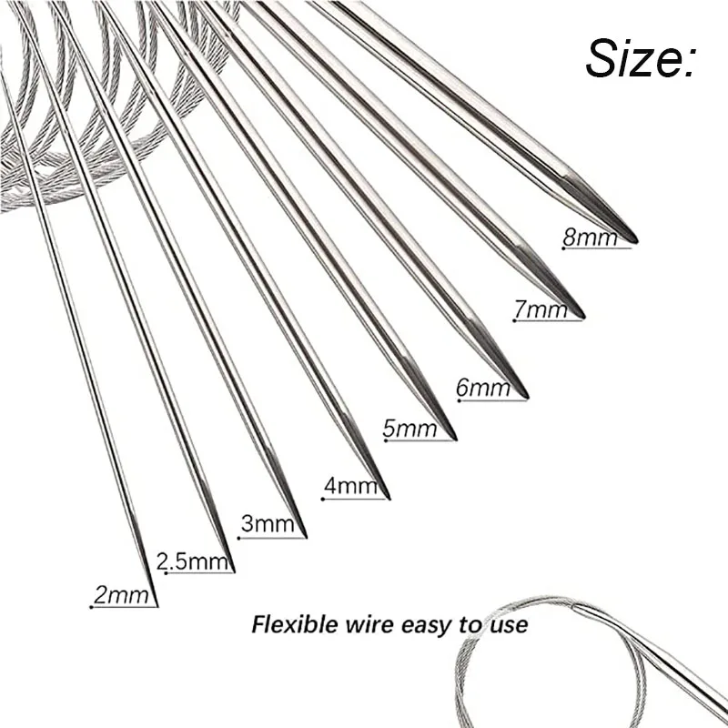 43/60/80/100/120cm Stainless Steel Circular Knitting Needles Crochet Needles For Knitting DIY Weaving Pins Needle Craft Tools