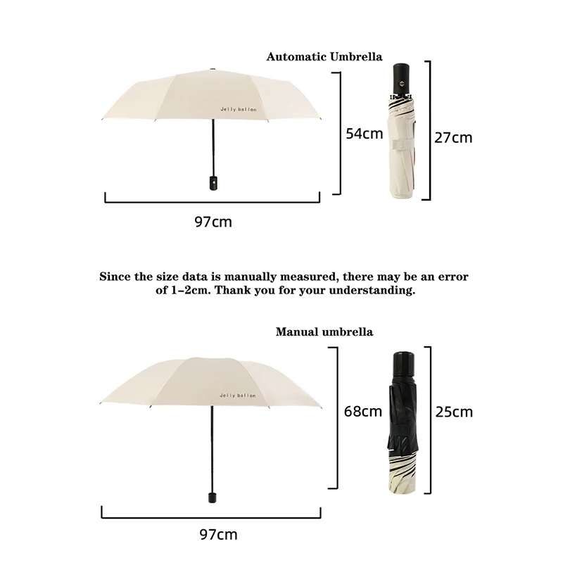 Student Adult Automatic Umbrella UV Umbrella Wind, Rain, and Sun Resistance Portable Women\'s Folding Umbrella for Travel Gift