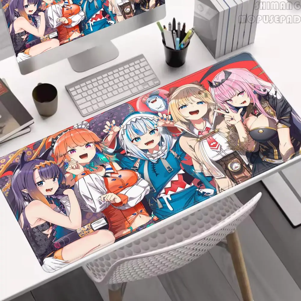 

Anime Girl Mouse Pad VTuber Rubber Extended Desktop Mat VSPO Computer Gamer Mousepad PC Desk Accessories Office PC Keyboard Pads