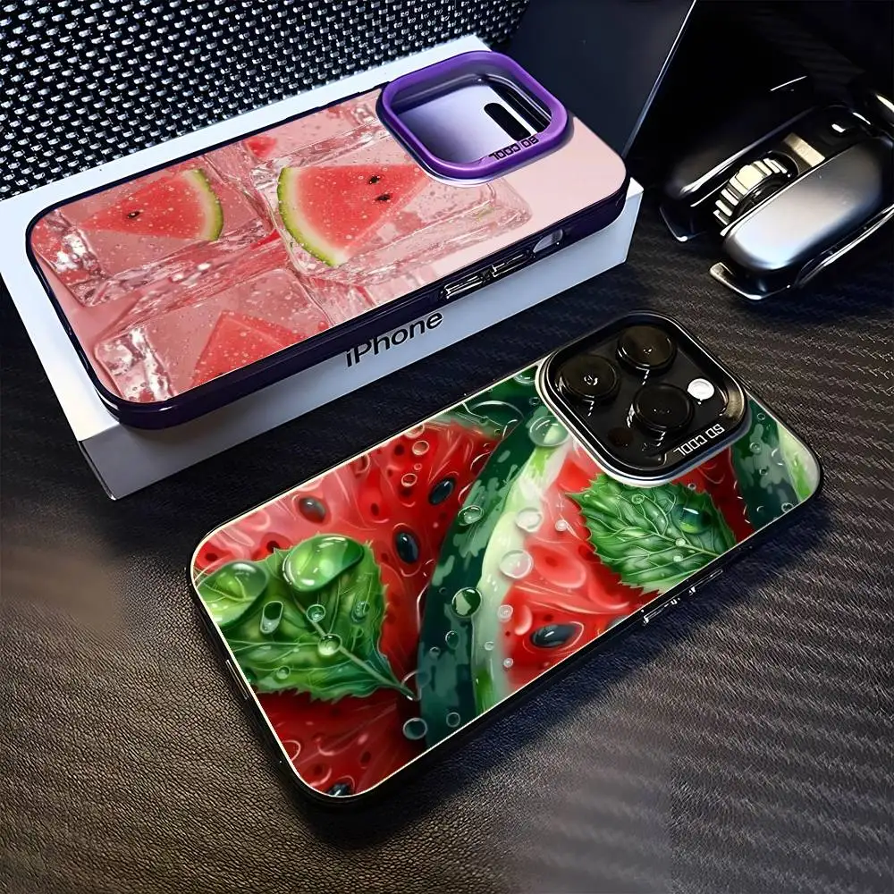 

Sweet Summer Watermelon Phone Case For iPhone 16,15,14,13,12,11,Mini,Pro,MAX Purple Matte Shockproof Cover