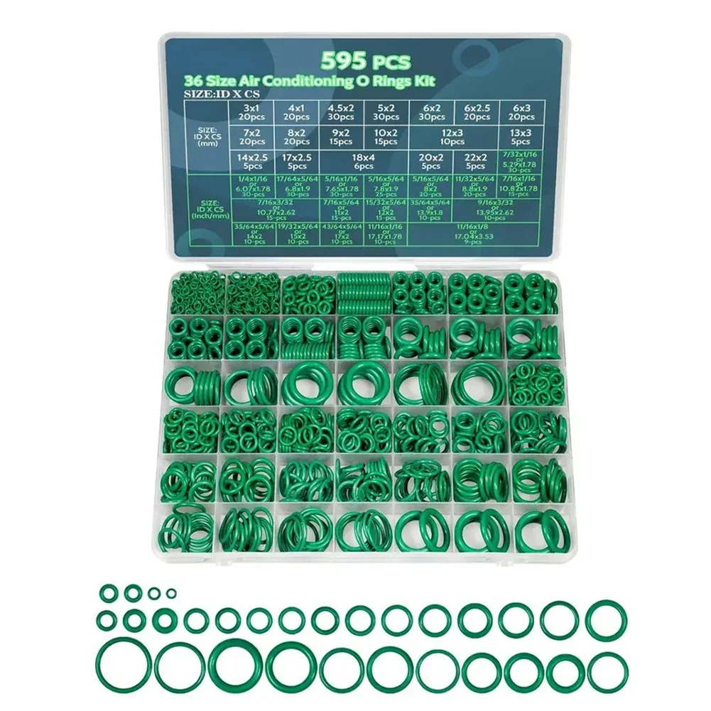 Automotive Maintenance O-Ring Kit Comprehensive O-ring Kit High-Quality Rubber Organized Storage Case 36 Sizes Available