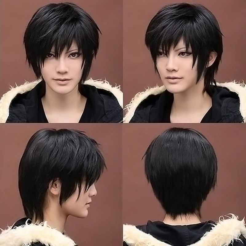 Männer Kurze Schwarze Perücke Für Cosplay Kostüm Perücke Für Ada Wong Cosplay Schwarze Kurze Perücke Für Luffy Kostüm Synthetische Haar Atmungsaktive Perücke