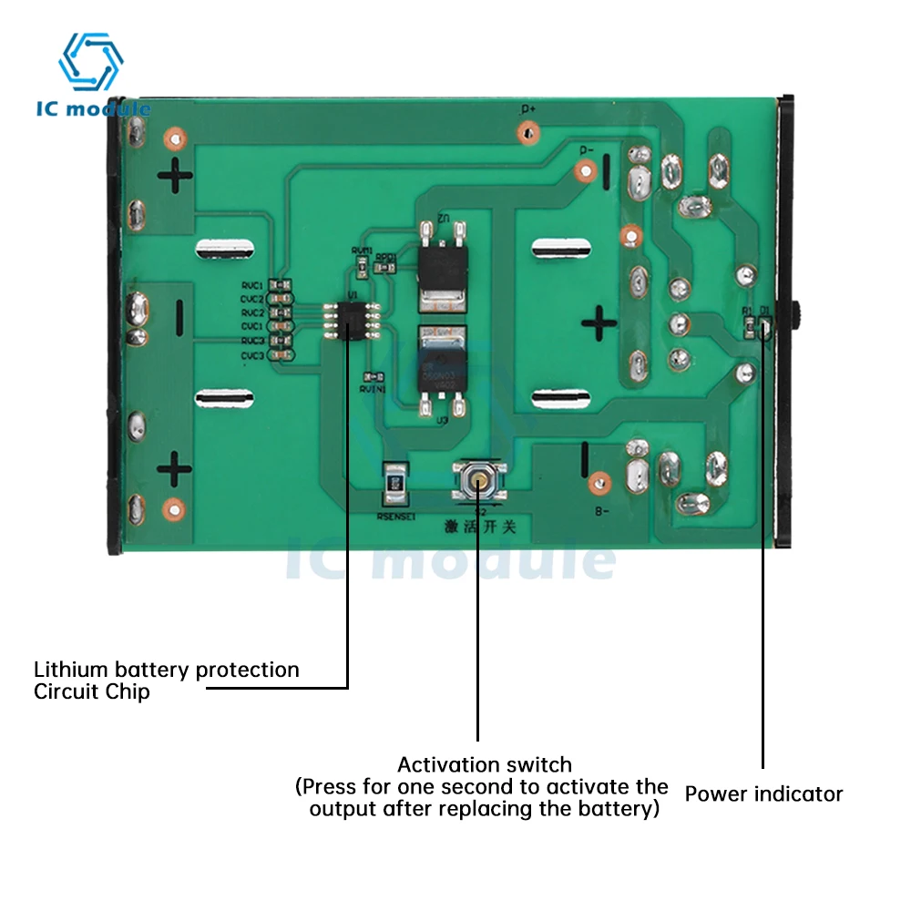 DC 12V Output 3x 18650 Batteries Solder-Free Tandem DIY Battery Box Fit for Cellphone WiFi Router LED Light